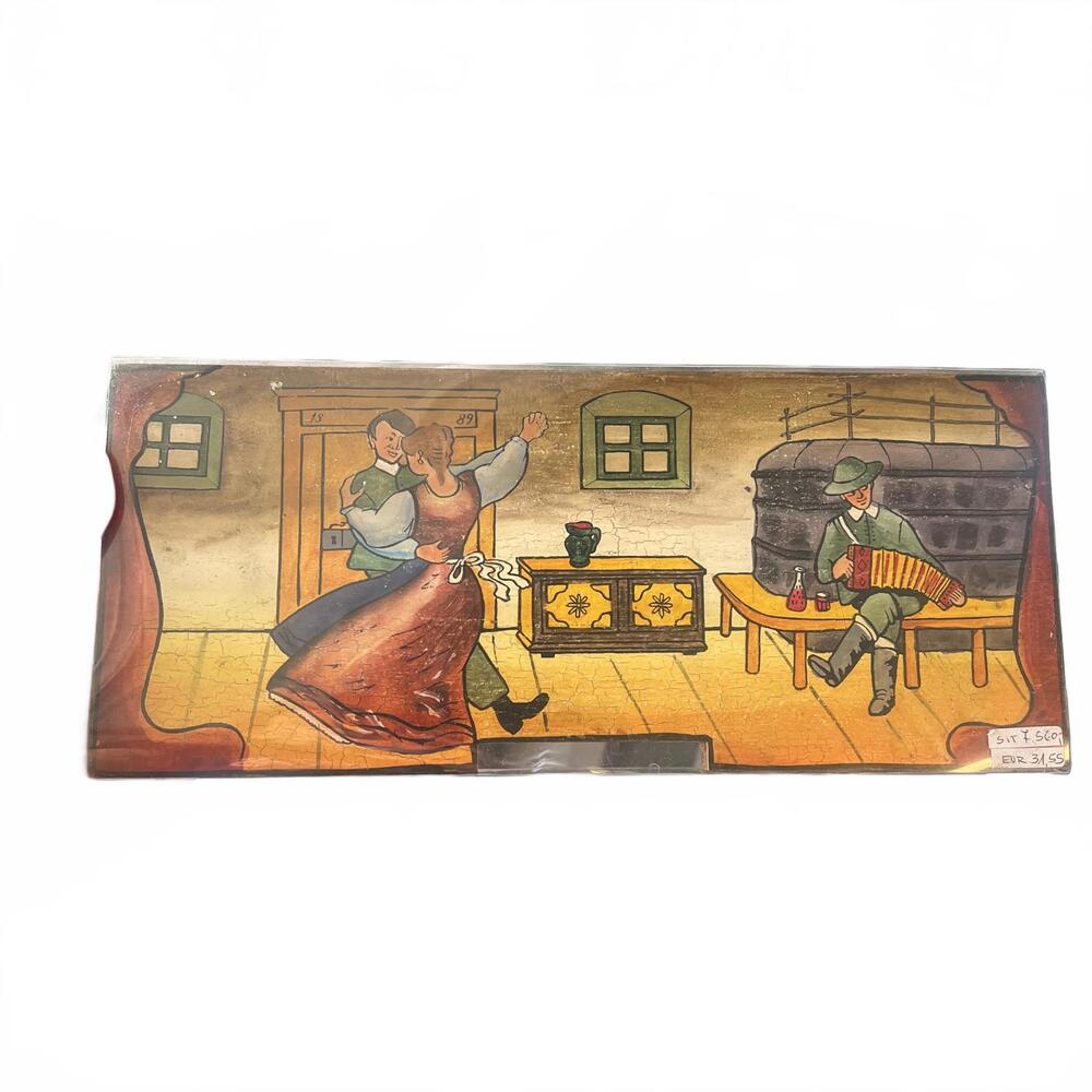 Hand-Painted picture with Vintage Dance Scene